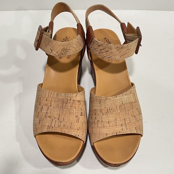Kork Ease Keirn Womens Wedge Sandal Cork Brown Leather Platform Ankle Strap Sz 9 - Picture 9 of 13